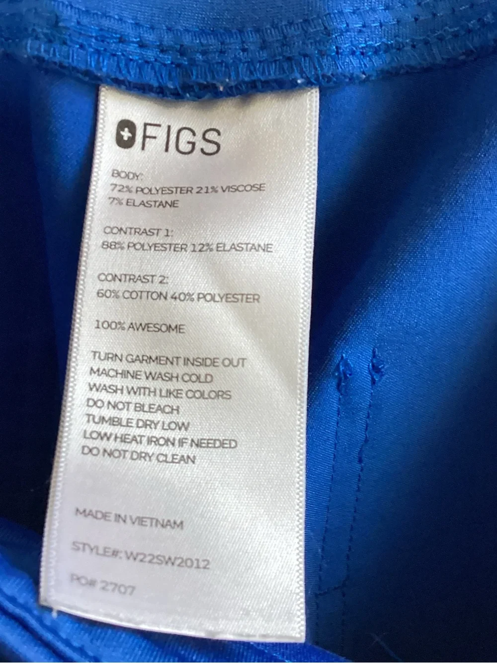Figs Men's Royal Blue Drawstring Jogger Pants
